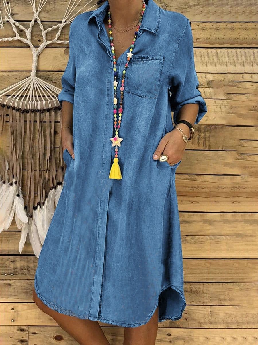 image-Plus Size Women's Denim Dress - Black 5XL Elegant Temperament (65 characters)