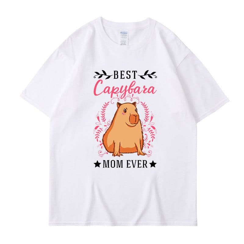 image-Cross-border independent station new summer cartoon cute Harajuku style printed cotton short-sleeved men's and women's T-shirt tops