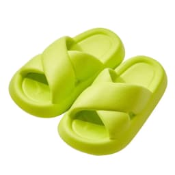 image-Women's EVA Slippers - Pink Cross Strap Thick Sole Sandals