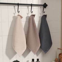 image-Cotton Kitchen Towel - Beige Honeycomb Absorbent