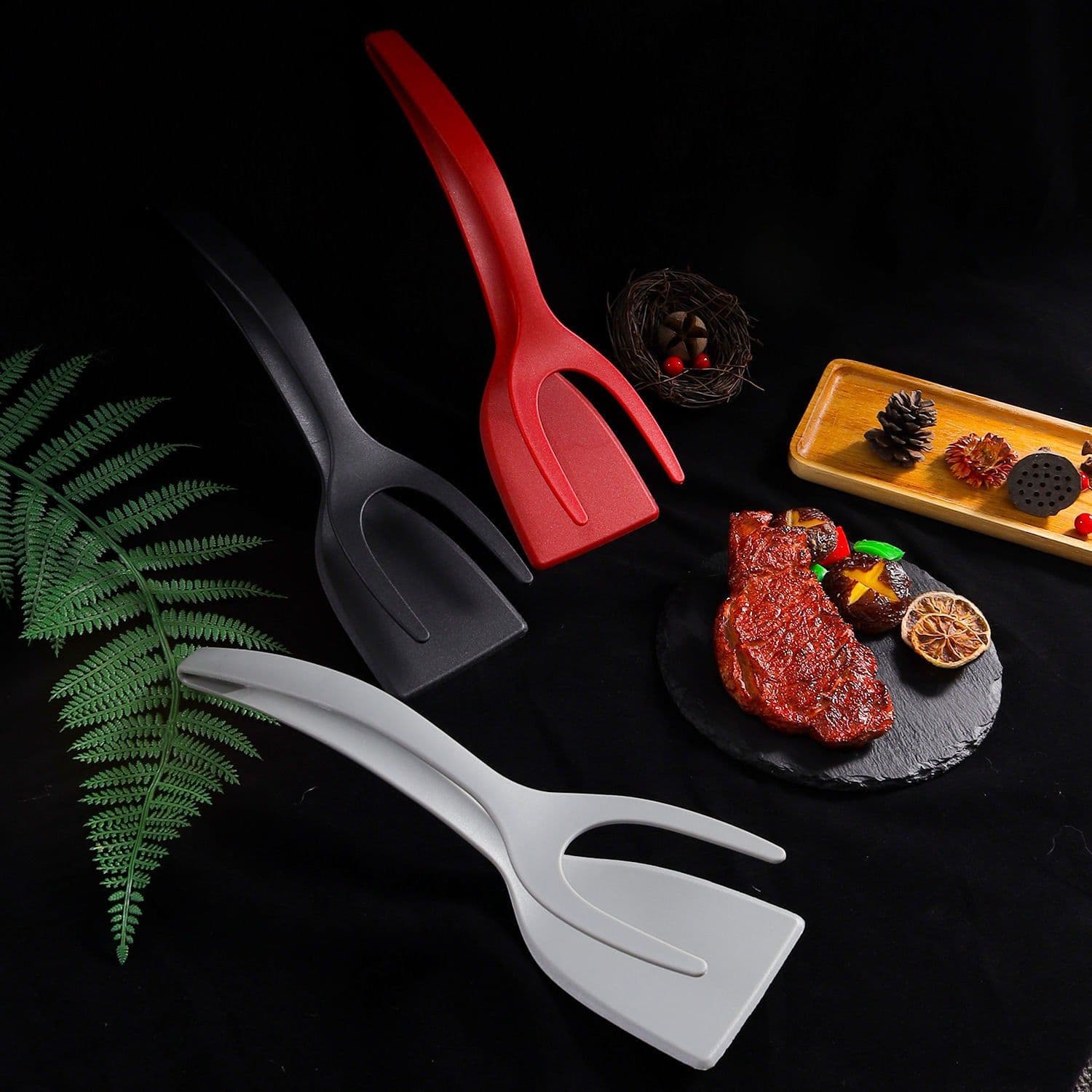 image-Baihua Two-in-One Nylon Cooking Spatula Set - Black