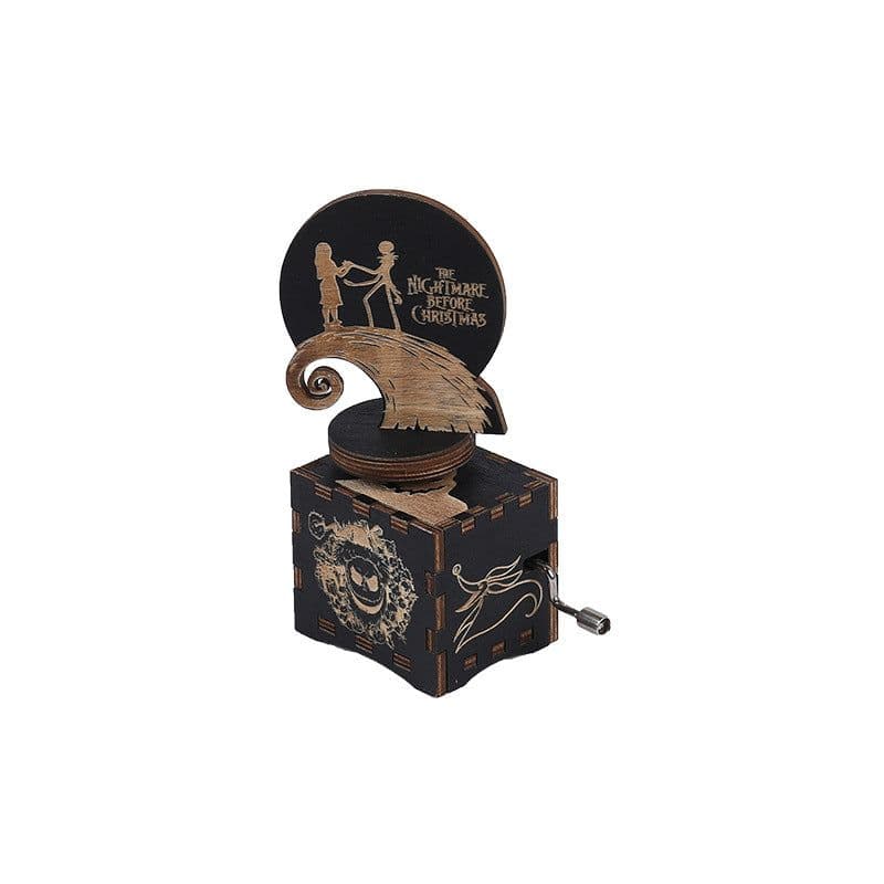 image-Autonomous DIY Wooden Hand Crank Halloween Music Box Carving Kit Gift
