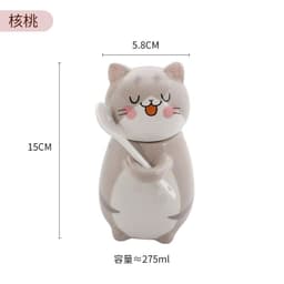 image-Couple cup Japanese cartoon cute cat ceramic cup breakfast milk coffee cup ins mug with lid