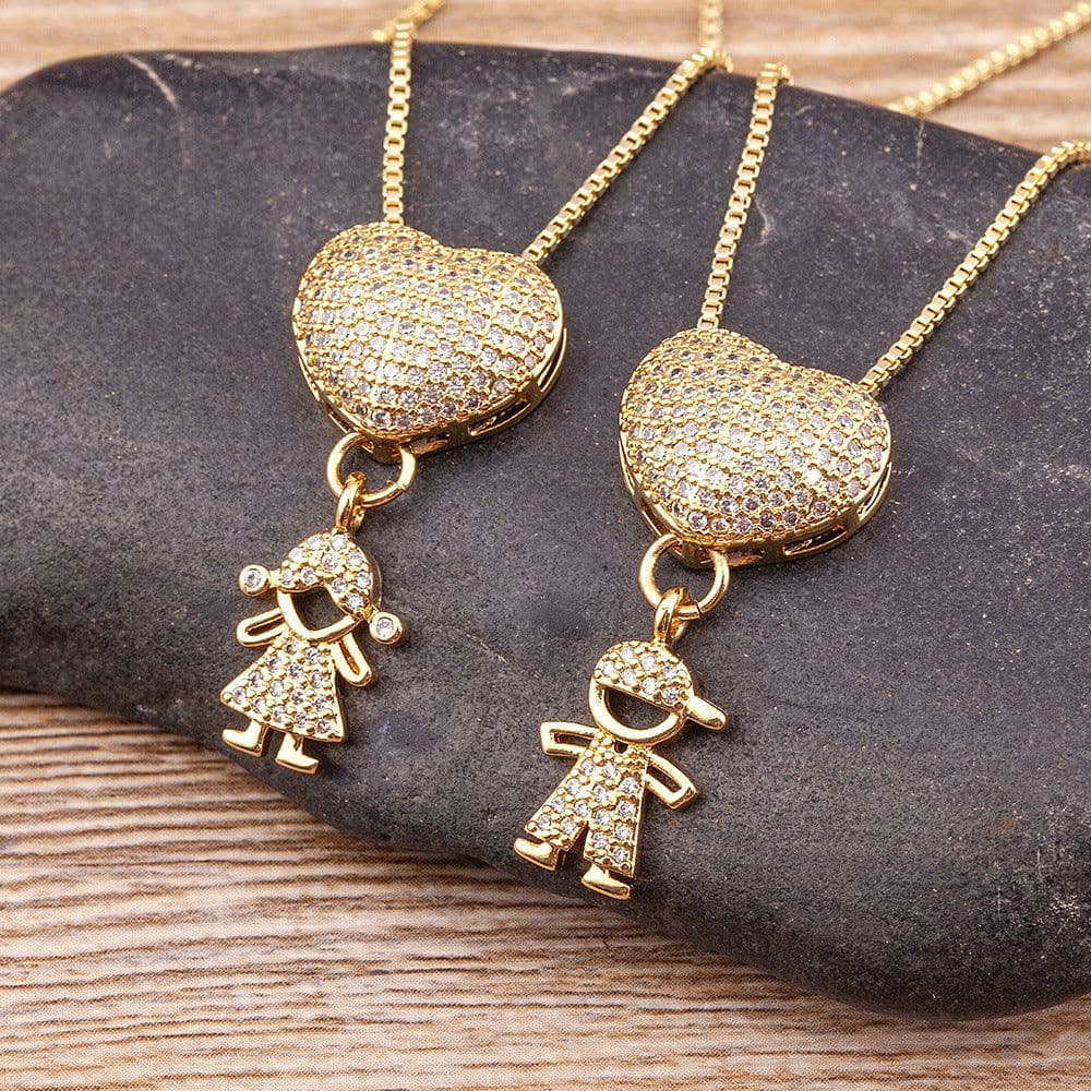 image-Children's Number Pendant Necklace - 18k Gold Plated Copper