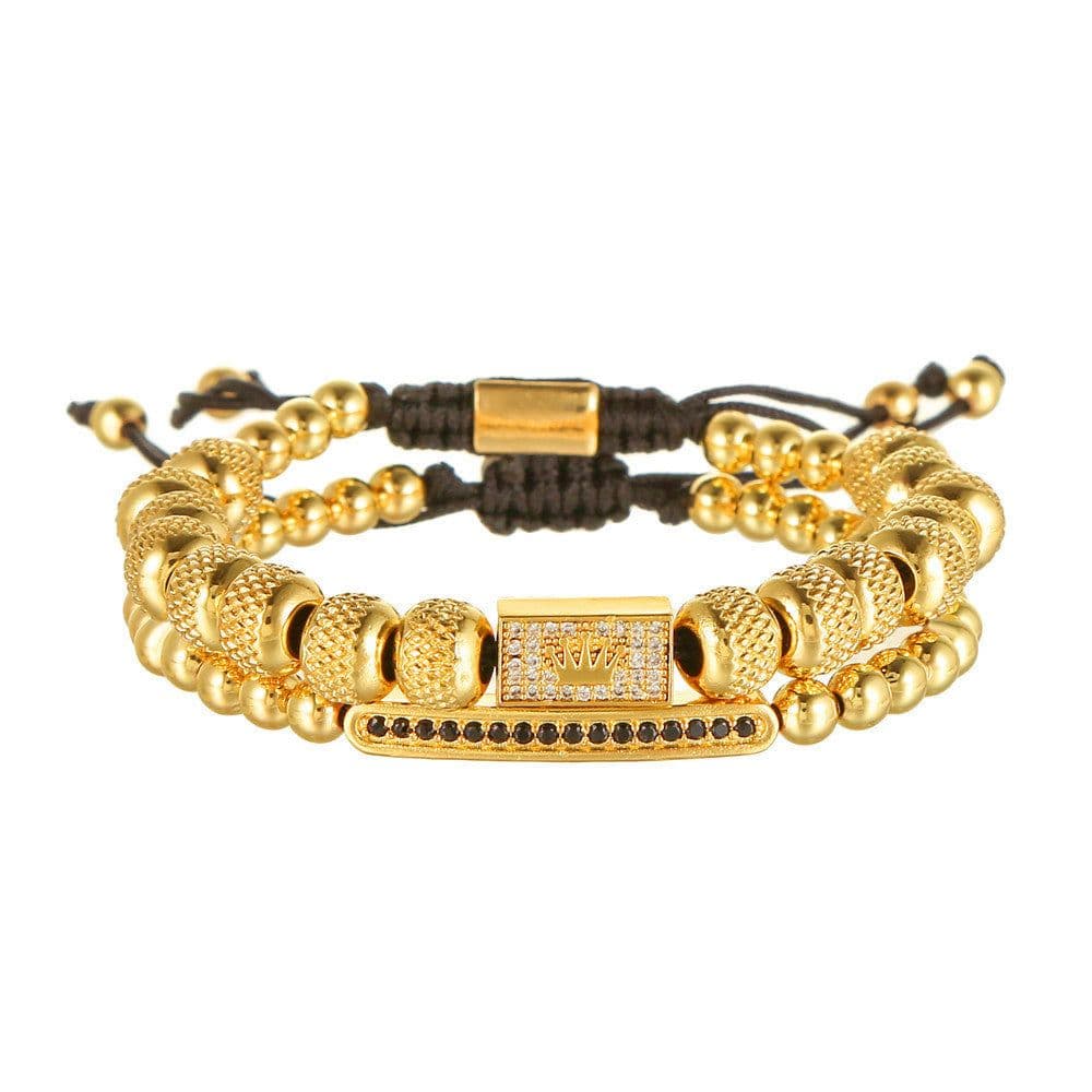 image-European Retro Crown Bracelet Adjustable Men's