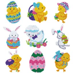 image-Douyin Rabbit Year Puzzle Sticker - DIY Crystal Diamond Fridge Decal - Cartoon Style