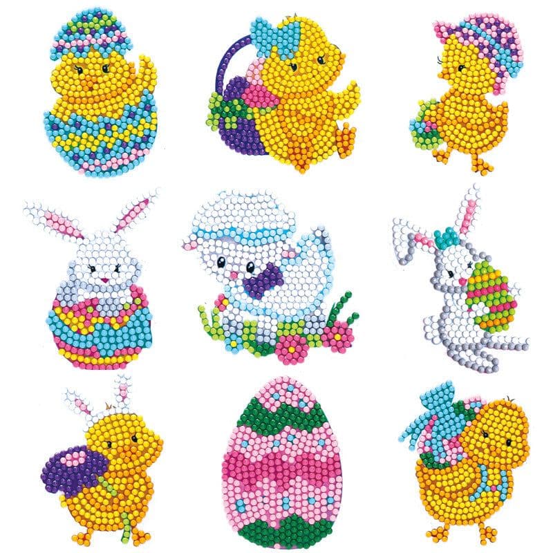 image-Douyin Rabbit Year Puzzle Sticker - DIY Crystal Diamond Fridge Decal - Cartoon Style