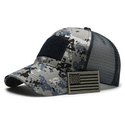 image-American Flag Baseball Cap - Blue Mesh Men's Outdoor Velcro Cap