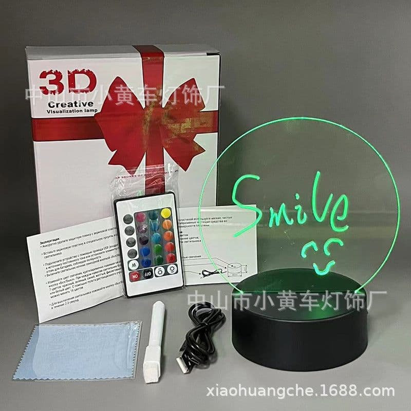 image-16-Color Remote USB 3D Night Light Erasable Graffiti Board Lamp 12*15
