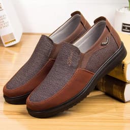 image-Men's Casual Shoes - Brown Flat Heel Size 50