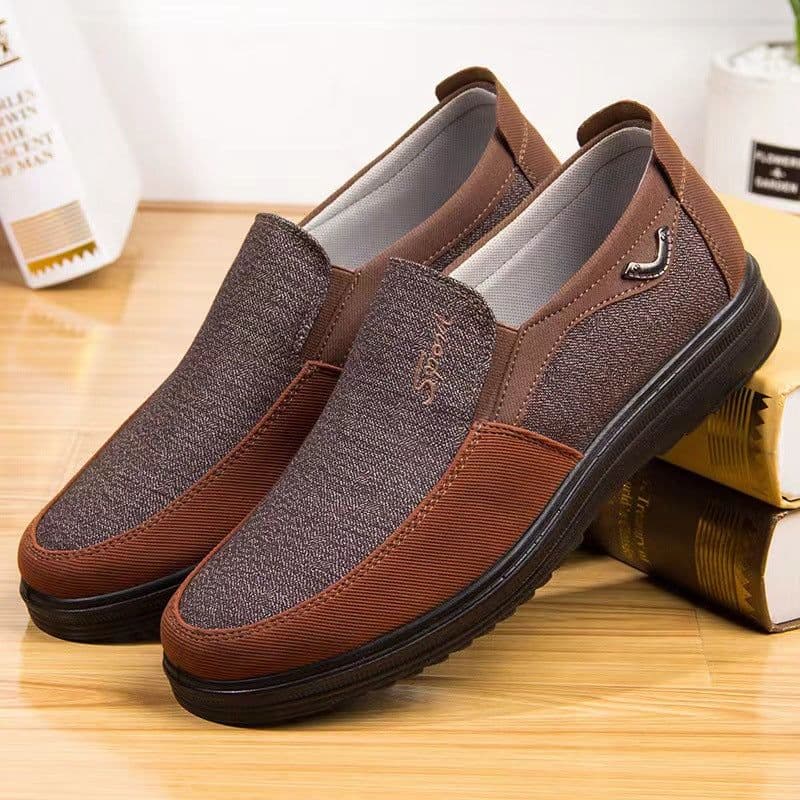 image-Men's Casual Shoes - Brown Flat Heel Size 50