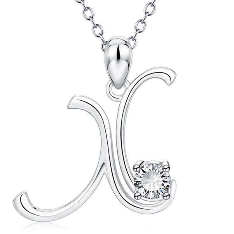 image-Baoshina Alphabet Diamond Pendant Necklace 26 Letters Jewelry Crossborder Supply