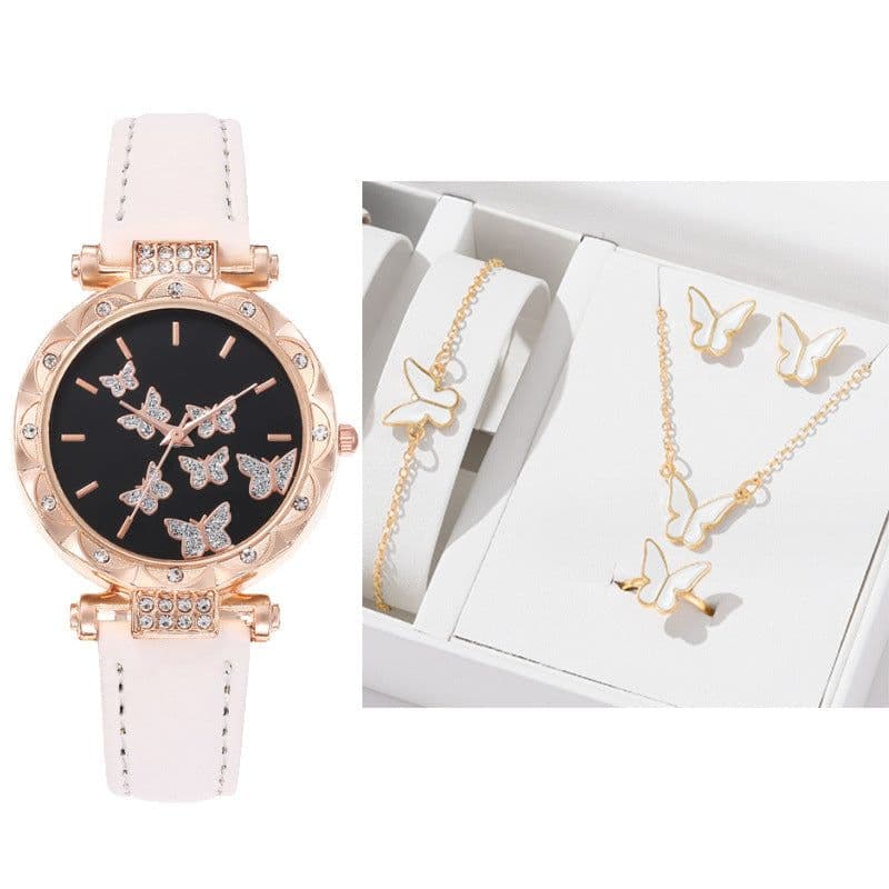 image-Douyin Women's Butterfly Digital Watch - Fashionable Simple