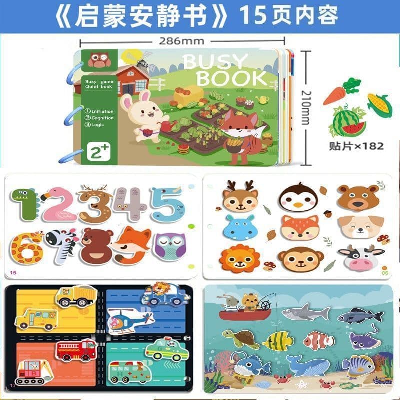 image-Baby Quiet Book Velcro - Cognitive Early Education 3-6Y