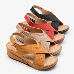 image-Women's Wedge Sandals - Beige Size 43 Eva Sole