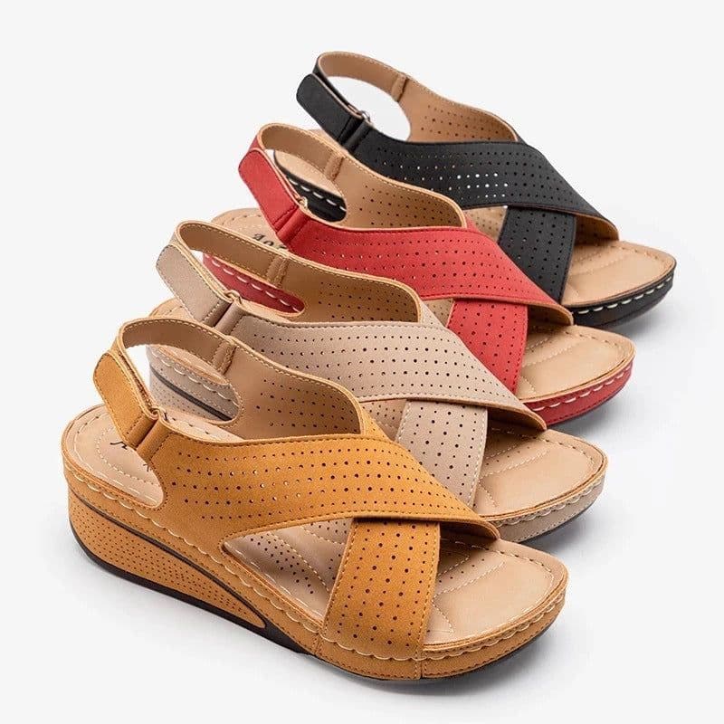 image-Women's Wedge Sandals - Beige Size 43 Eva Sole