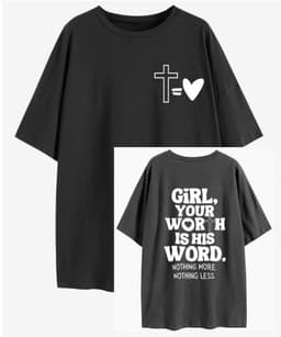 image-Cotton T-Shirt Women's Short Sleeve Brown XXL Loose