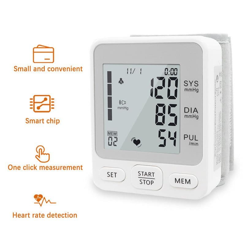 image-Wrist Blood Pressure Monitor - USB Rechargeable Voice TK-W202