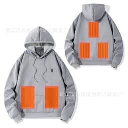 image-2023 Men's USB 5 Zone Heating Sweatshirt - Warm Outdoor Electric Hoodie