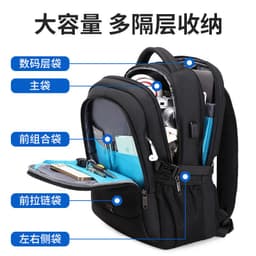 image-Cross-border new shoulder bag men's large-capacity casual backpack multi-functional business trip computer bag middle and high school student bag