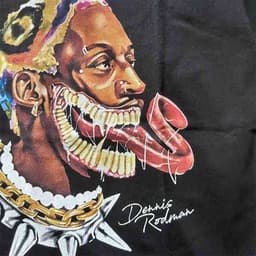 image-Rodman Cartoon T-Shirt - Black Cotton Men's XS