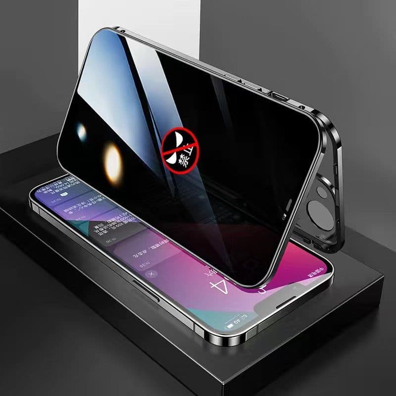 image-Apple 14 Phone Case - Metal Magnet Anti-Peep Double-Sided iPhone 12/13/14