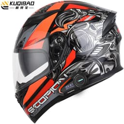 image-Coolqibao Motorcycle Full-Face Helmet Bluetooth XXL Gray