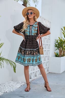 image-A Line Dress Short Sleeve Pink 2XL