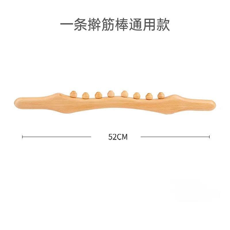 image-Zhen Ding Beech Wood Massage Stick - 6 Ball Roller