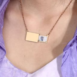 image-Creative pull-out photo envelope necklace European and American cross-border Valentine's Day gift stainless steel letter clavicle chain