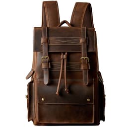 image-Handmade cowhide large-capacity backpack men's personality retro European and American casual youth backpack top layer cowhide travel bag