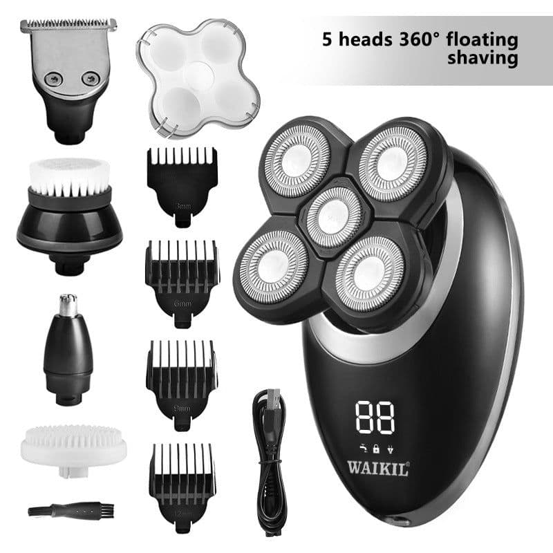 image-Five In One Waterproof Smart Razor For Men Seven Blade Electric Shaver