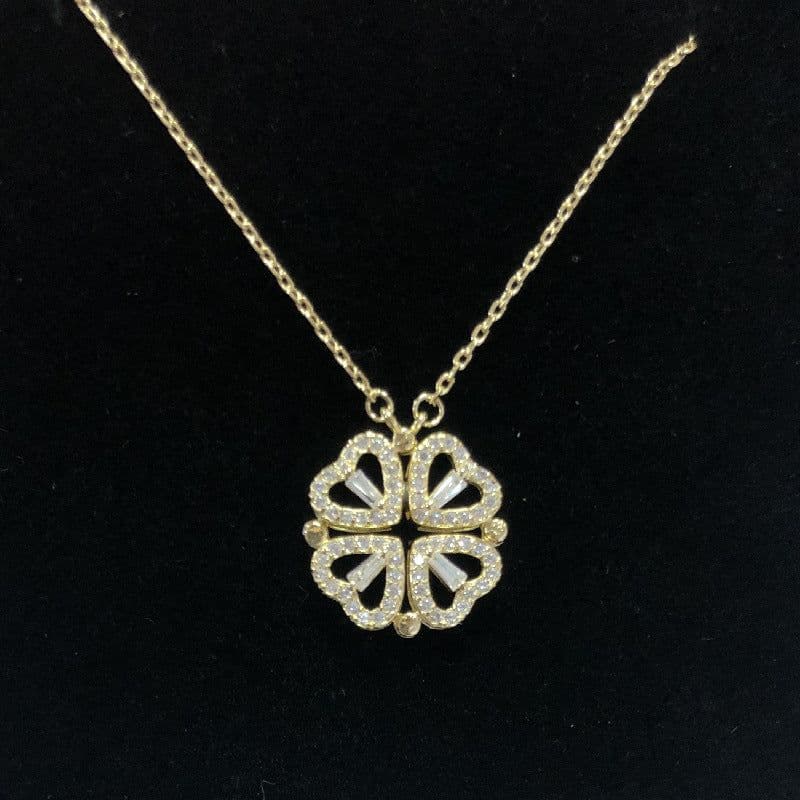 image-Cahonta 925 Sterling Silver Four-Leaf Clover Necklace