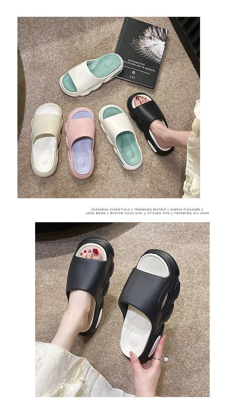 image-High-heeled couple sandals and slippers for women summer outdoor casual sports fashion internet celebrity comfortable soft bottom thick bottom beach