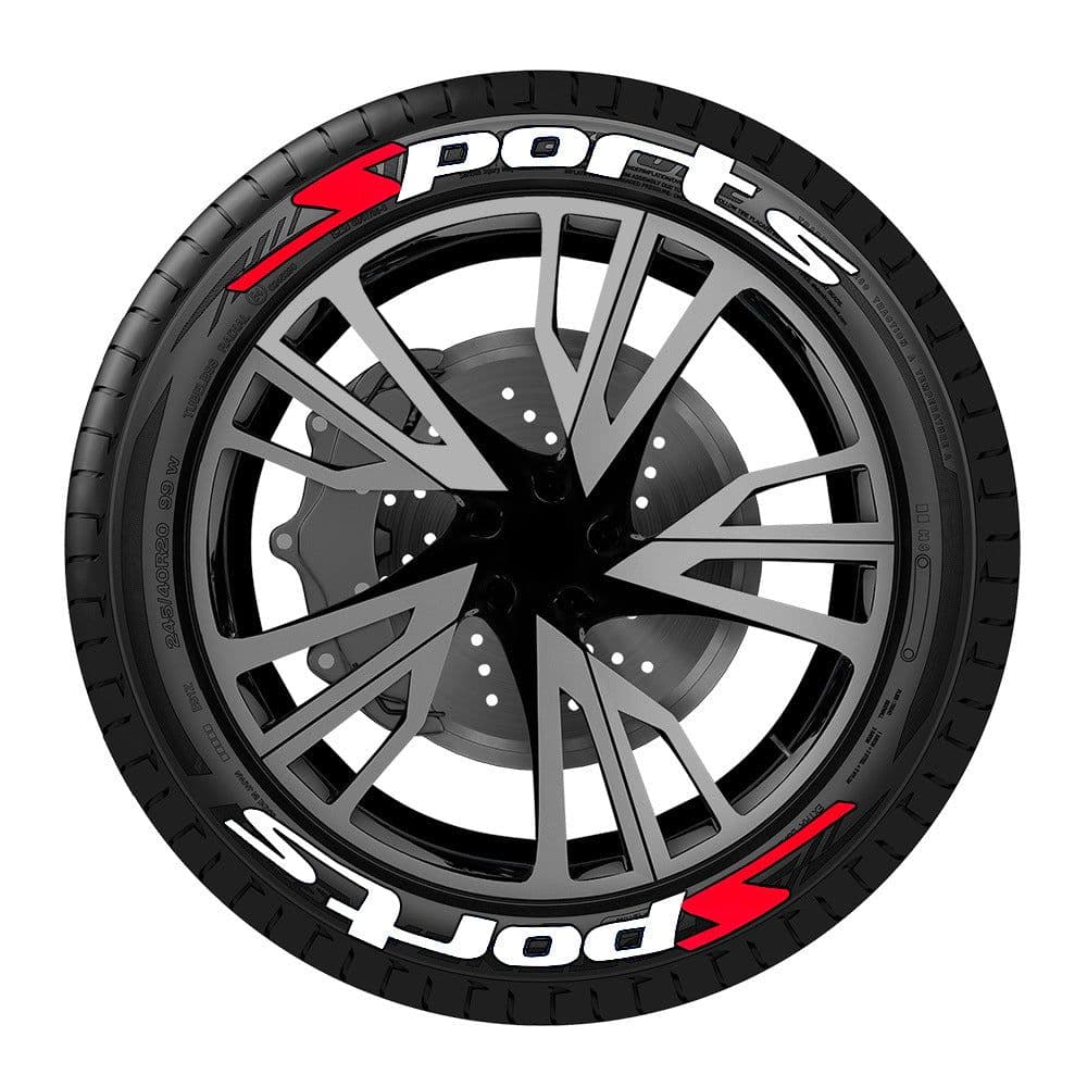 image-SPORTS Tire Letter Stickers - PVC 8 Sets DIY Decoration
