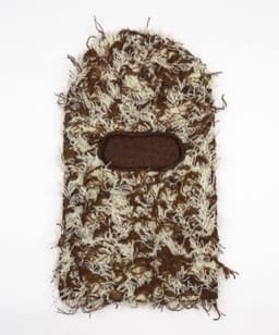 image-Camouflage Knitted Balaclava Hat - Polyester Coffee