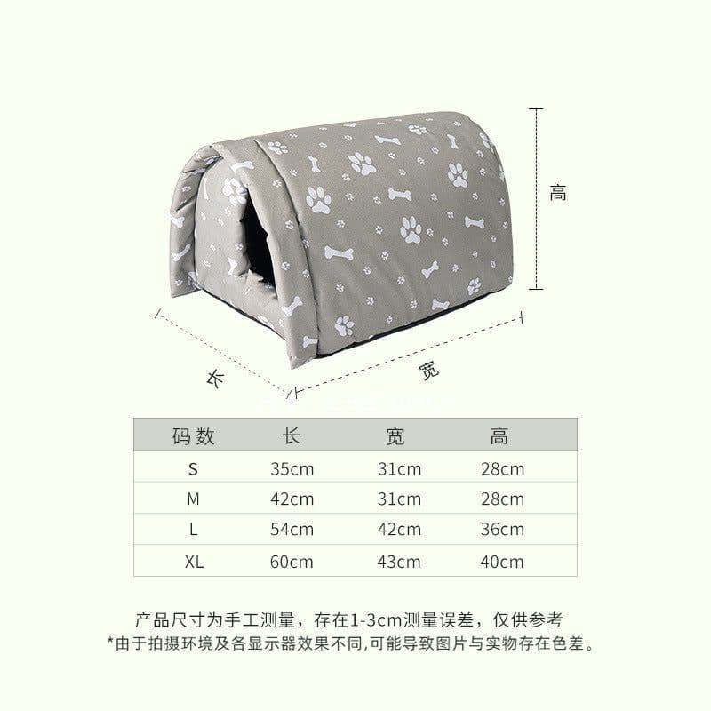 image-Meow Outdoor Rainproof Cat Kennel - Warm Oxford Cloth - Gray Camouflage - S-XL