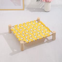 image-Pet Camp Bed - Removable Washable Wooden Dog Cat House