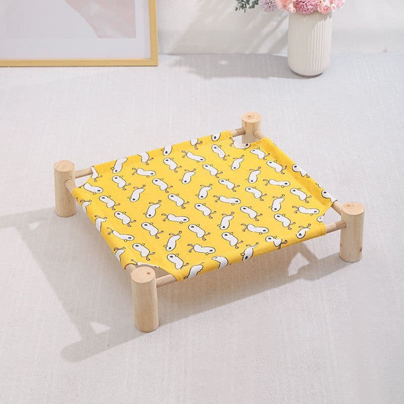 image-Pet Camp Bed - Removable Washable Wooden Dog Cat House