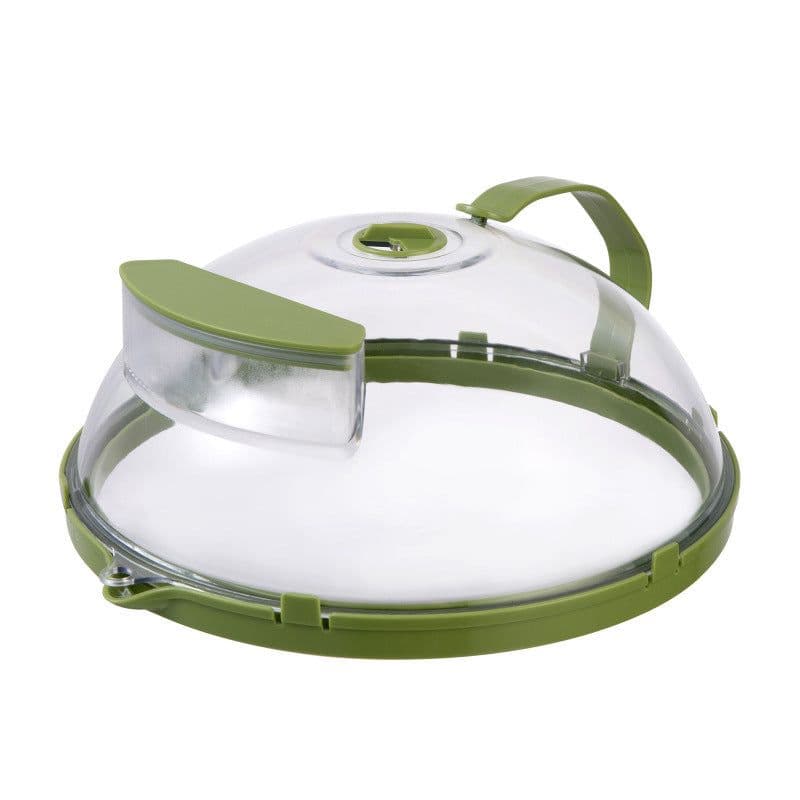 image-Microwave Oven Heating Cover with Handle - Green Large 30*11cm