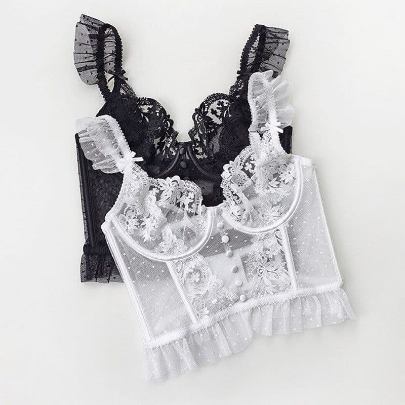 image-French Bra - Ultra-Thin Steel Ring Corset Sexy Lace Design