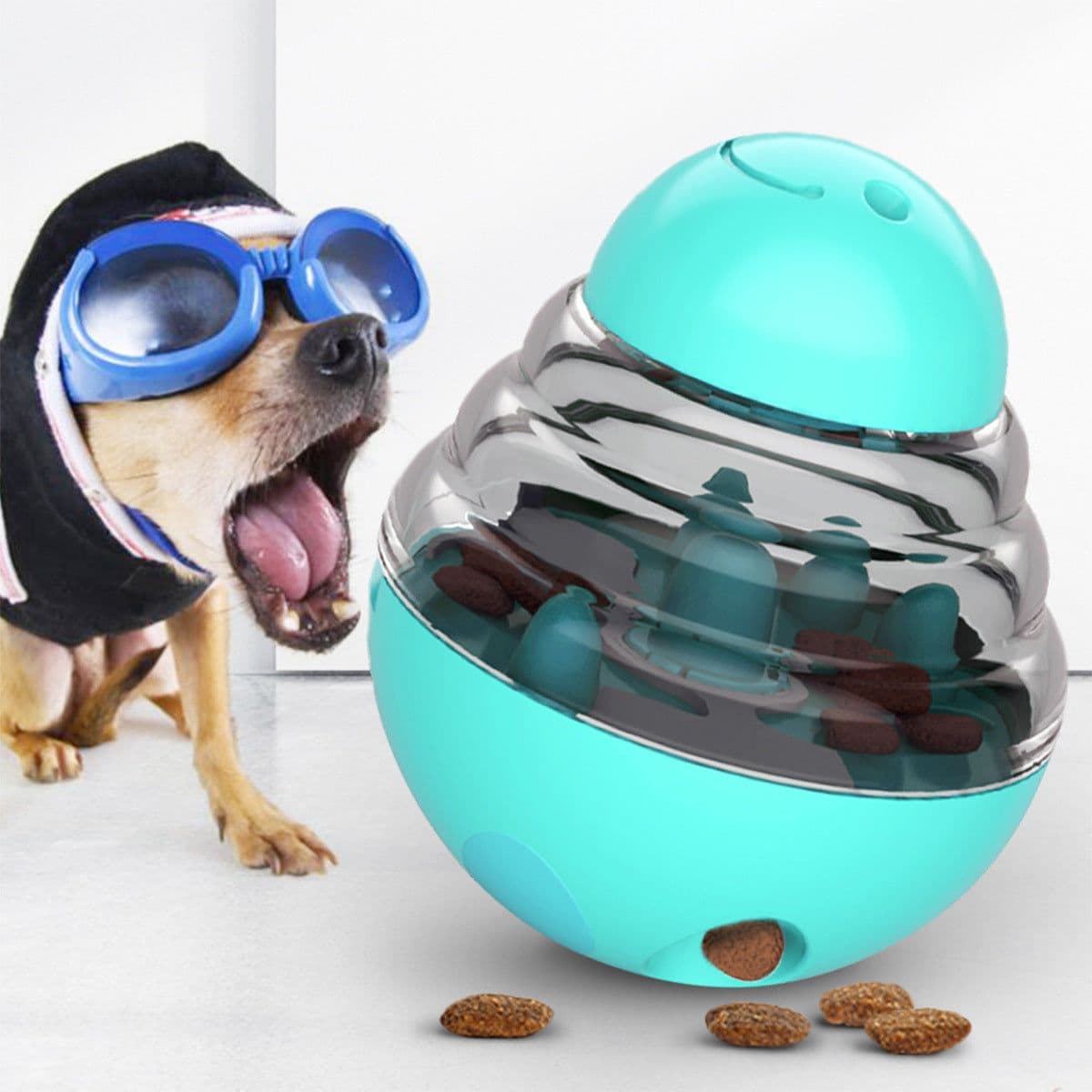 image-Pet Products Factory Wholesale Company New Dog Biting Toys Tumbler Feeder Leaky Eating Ball