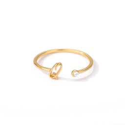 image-Cross-border simple letter ring English letter ring women's opening adjustable ring name ring spot