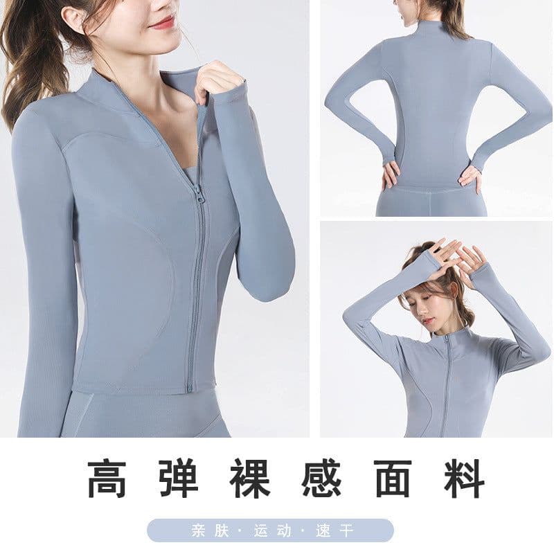 image-Women's Spring/Autumn Running Jacket, Quick-Drying Yoga Top, XXXL