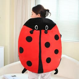 image-Cute Doodle Ladybug Plush Pillow - 150cm Soft