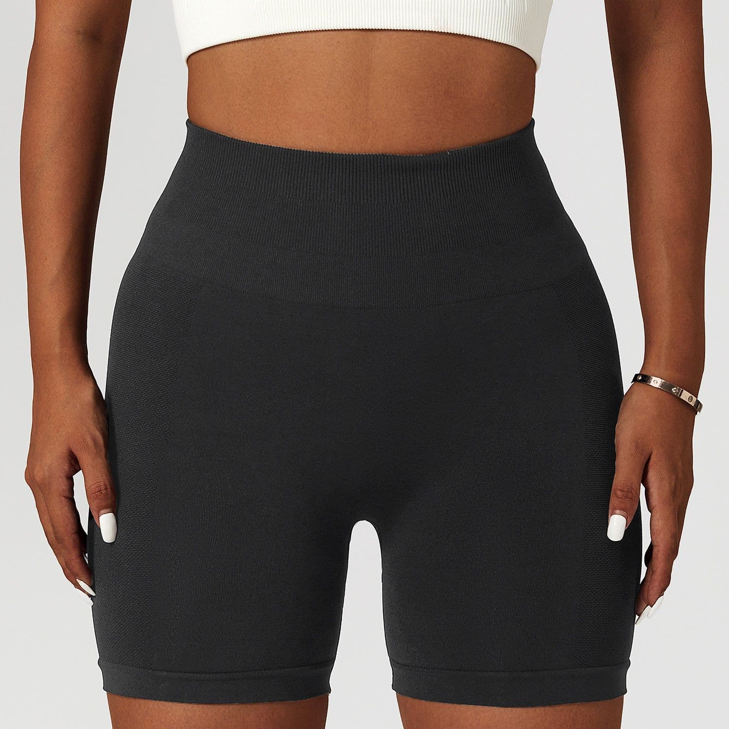 image-Yoga Shorts - Summer Running Tights, Breathable High Waist, Versatile Sports Pants, Far Mountain Ash