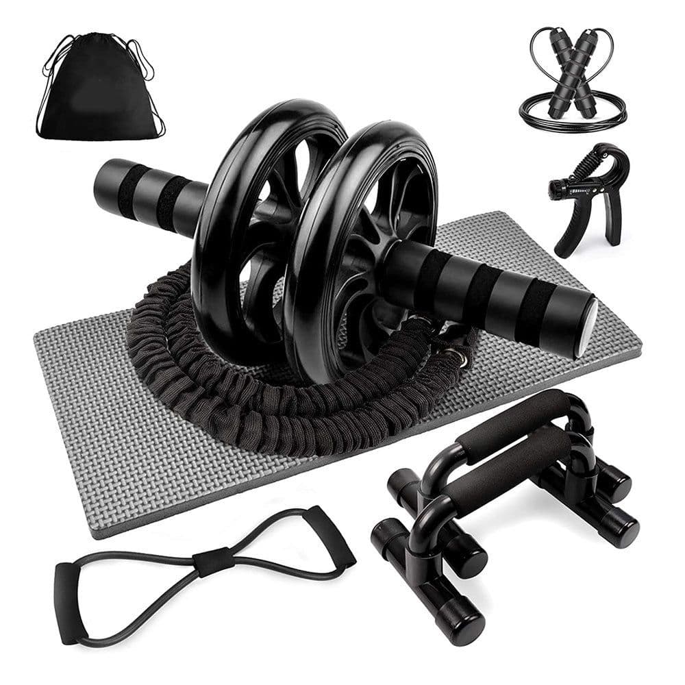 image-LEATOU Ab Wheel 7-Piece Indoor Fitness Equipment Set - LT-TZ32