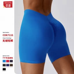 image-Zechuang Seamless Yoga Shorts Women - Night Sky Blue L