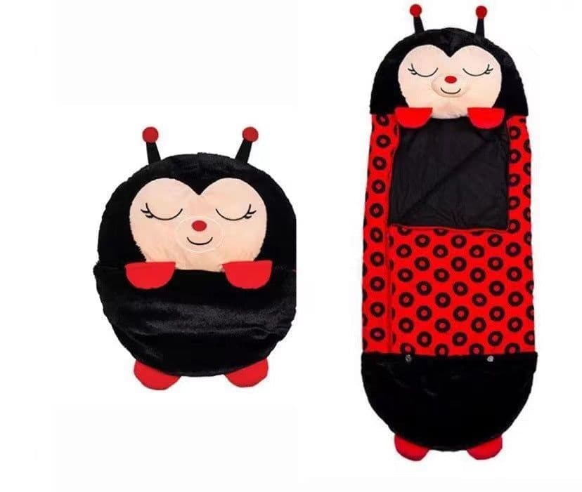 image-Children's Sleeping Bag Cocoon Panda Coral Fleece