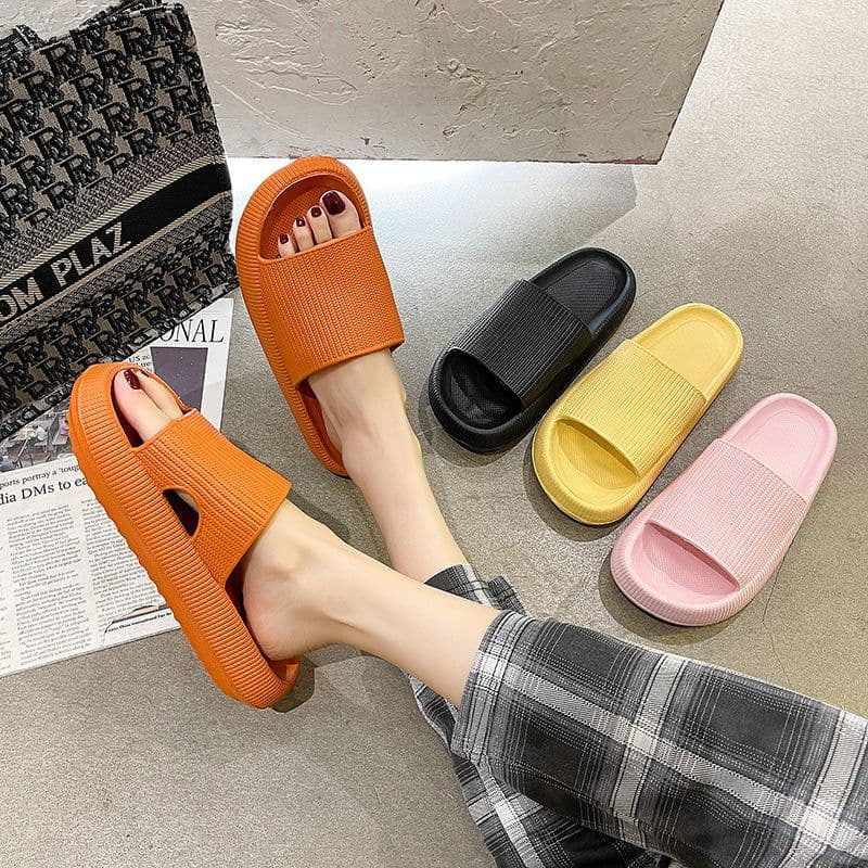 image-Women's Slippers - Orange 44-45 EVA Thick-Soled Flip Flops